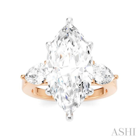 ASHI Marquise Shape Semi-Mount Diamond Engagement Ring 198A1PPFHPW-SM-MQ5