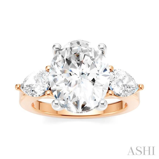 ASHI Oval Shape Semi-Mount Diamond Engagement Ring 198A1PPFHPW-SM-OV4