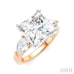 ASHI Princess Shape Semi-Mount Diamond Engagement Ring 198A1PPFHPW-SM-PN4