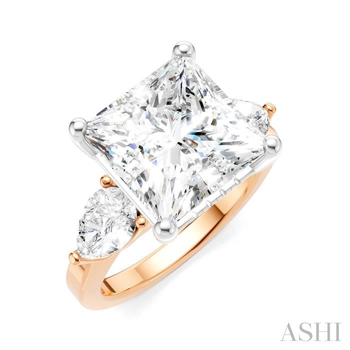 ASHI Princess Shape Semi-Mount Diamond Engagement Ring 198A1PPFHPW-SM-PN5