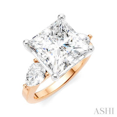 ASHI Princess Shape Semi-Mount Diamond Engagement Ring 198A1PPFHPW-SM-PN5