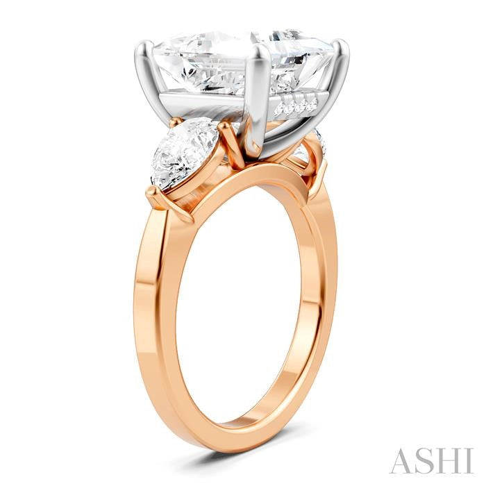 ASHI Princess Shape Semi-Mount Diamond Engagement Ring 198A1PPFHPW-SM-PN5