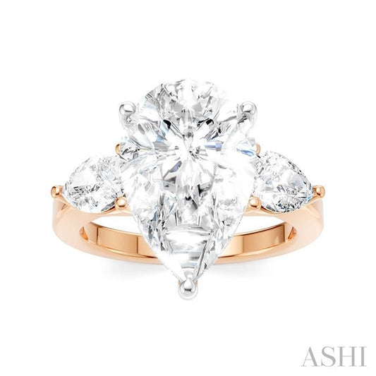 ASHI Pear Shape Semi-Mount Diamond Engagement Ring 198A1PPFHPW-SM-PR4