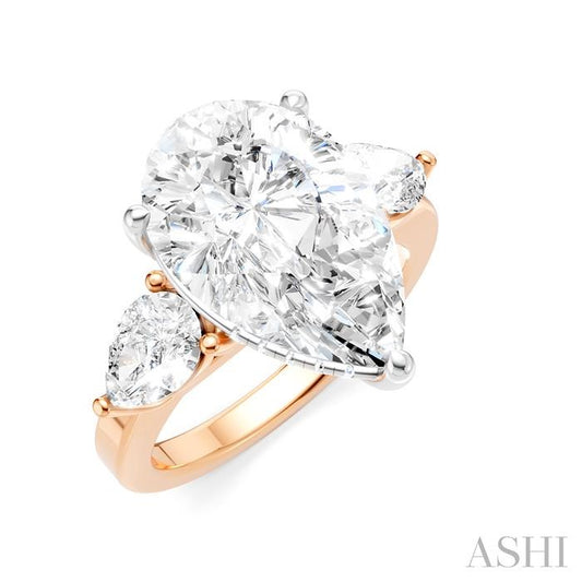 ASHI Pear Shape Semi-Mount Diamond Engagement Ring 198A1PPFHPW-SM-PR5