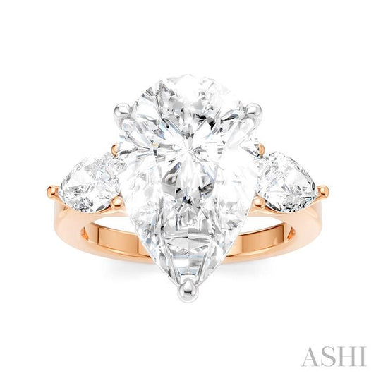 ASHI Pear Shape Semi-Mount Diamond Engagement Ring 198A1PPFHPW-SM-PR5