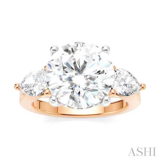 ASHI Round Shape Semi-Mount Diamond Engagement Ring 198A1PPFHPW-SM-RD4
