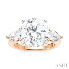 ASHI Round Shape Semi-Mount Diamond Engagement Ring 198A1PPFHPW-SM-RD4