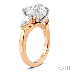 ASHI Round Shape Semi-Mount Diamond Engagement Ring 198A1PPFHPW-SM-RD4