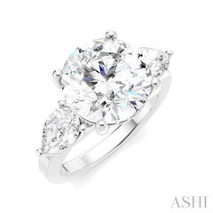 ASHI Round Shape Semi-Mount Diamond Engagement Ring 198A1PPFHWG-SM-RD4