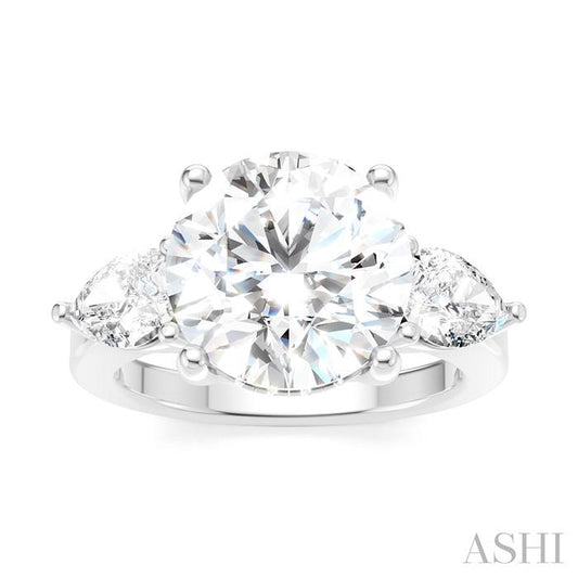 ASHI Round Shape Semi-Mount Diamond Engagement Ring 198A1PPFHWG-SM-RD4