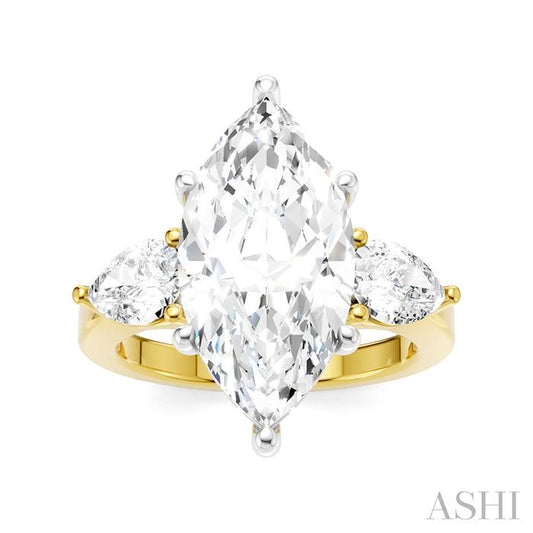 ASHI Marquise Shape Semi-Mount Diamond Engagement Ring 198A1PPFHYW-SM-MQ4