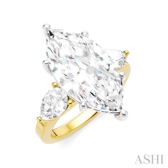 ASHI Marquise Shape Semi-Mount Diamond Engagement Ring 198A1PPFHYW-SM-MQ5