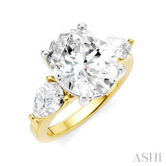 ASHI Oval Shape Semi-Mount Diamond Engagement Ring 198A1PPFHYW-SM-OV4