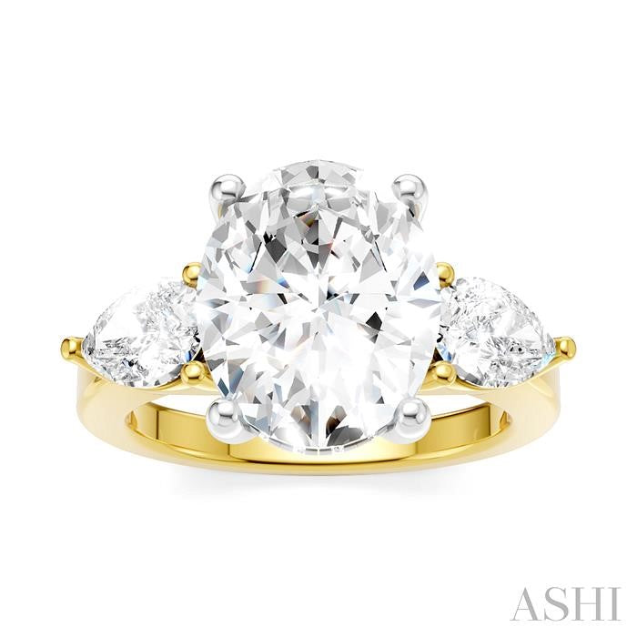 ASHI Oval Shape Semi-Mount Diamond Engagement Ring 198A1PPFHYW-SM-OV4