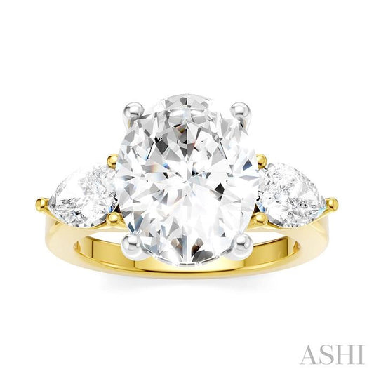 ASHI Oval Shape Semi-Mount Diamond Engagement Ring 198A1PPFHYW-SM-OV4