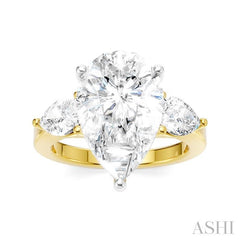 ASHI Pear Shape Semi-Mount Diamond Engagement Ring 198A1PPFHYW-SM-PR4