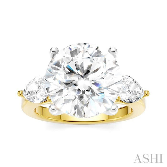 ASHI Round Shape Semi-Mount Diamond Engagement Ring 198A1PPFHYW-SM-RD5