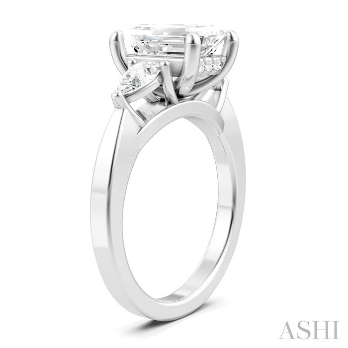 ASHI Emerald Shape Semi-Mount Diamond Engagement Ring 198A3PPFHWG-SM-EM2