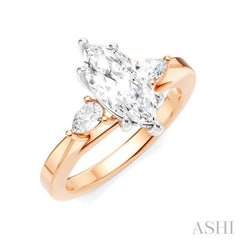 ASHI Marquise Shape Semi-Mount Diamond Engagement Ring 198A6PPFHPW-SM-MQ1