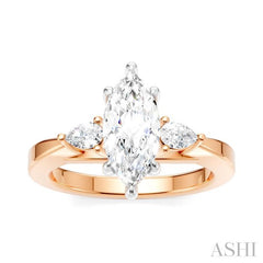 ASHI Marquise Shape Semi-Mount Diamond Engagement Ring 198A6PPFHPW-SM-MQ1