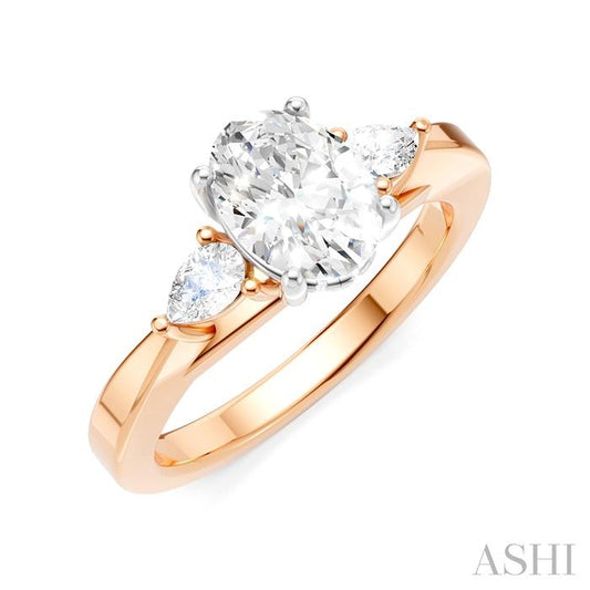 ASHI Oval Shape Semi-Mount Diamond Engagement Ring 198A6PPFHPW-SM-OV1