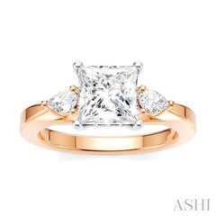 ASHI Princess Shape Semi-Mount Diamond Engagement Ring 198A6PPFHPW-SM-PN1