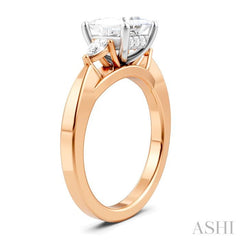 ASHI Princess Shape Semi-Mount Diamond Engagement Ring 198A6PPFHPW-SM-PN1