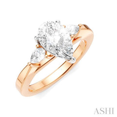ASHI Pear Shape Semi-Mount Diamond Engagement Ring 198A6PPFHPW-SM-PR1