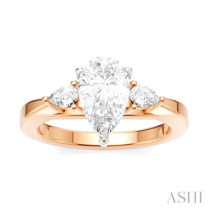 ASHI Pear Shape Semi-Mount Diamond Engagement Ring 198A6PPFHPW-SM-PR1