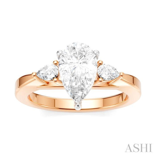 ASHI Pear Shape Semi-Mount Diamond Engagement Ring 198A6PPFHPW-SM-PR1