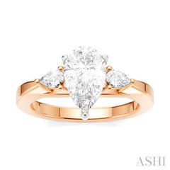 ASHI Pear Shape Semi-Mount Diamond Engagement Ring 198A6PPFHPW-SM-PR1