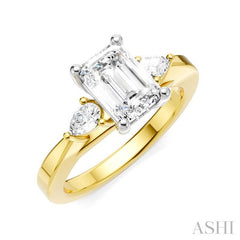 ASHI Emerald Shape Semi-Mount Diamond Engagement Ring 198A6PPFHYW-SM-EM1