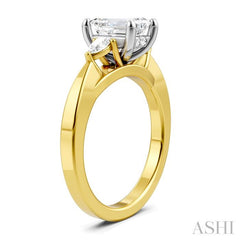 ASHI Emerald Shape Semi-Mount Diamond Engagement Ring 198A6PPFHYW-SM-EM1