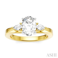ASHI Oval Shape Semi-Mount Diamond Engagement Ring 198A6PPFHYW-SM-OV1