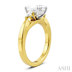 ASHI Princess Shape Semi-Mount Diamond Engagement Ring 198A6PPFHYW-SM-PN1