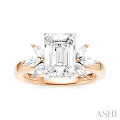 ASHI Emerald Shape Semi-Mount Diamond Engagement Ring 198B3PPFHPW-SM-EM2