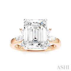ASHI Emerald Shape Semi-Mount Diamond Engagement Ring 198B3PPFHPW-SM-EM3