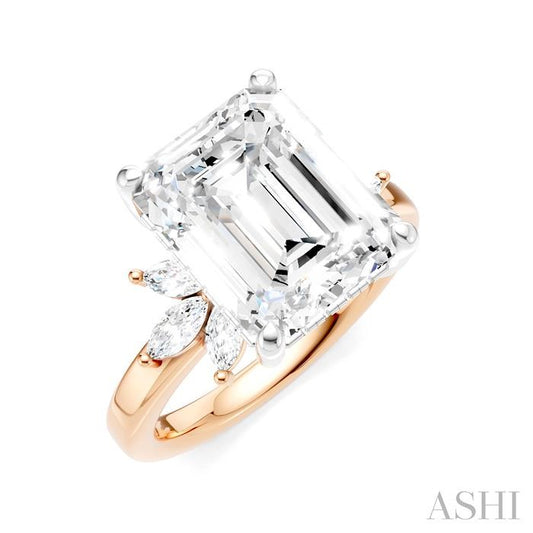 ASHI Emerald Shape Semi-Mount Diamond Engagement Ring 198B3PPFHPW-SM-EM4