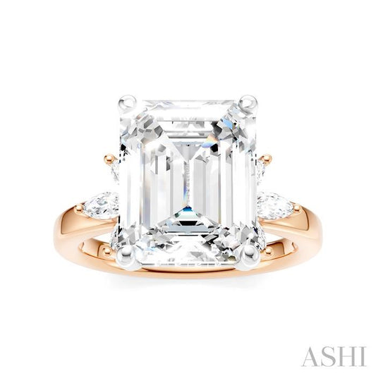 ASHI Emerald Shape Semi-Mount Diamond Engagement Ring 198B3PPFHPW-SM-EM4