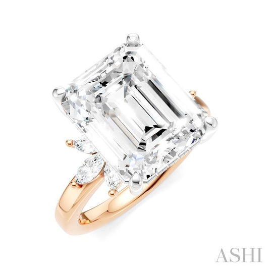 ASHI Emerald Shape Semi-Mount Diamond Engagement Ring 198B3PPFHPW-SM-EM5