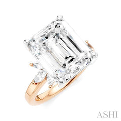 ASHI Emerald Shape Semi-Mount Diamond Engagement Ring 198B3PPFHPW-SM-EM5