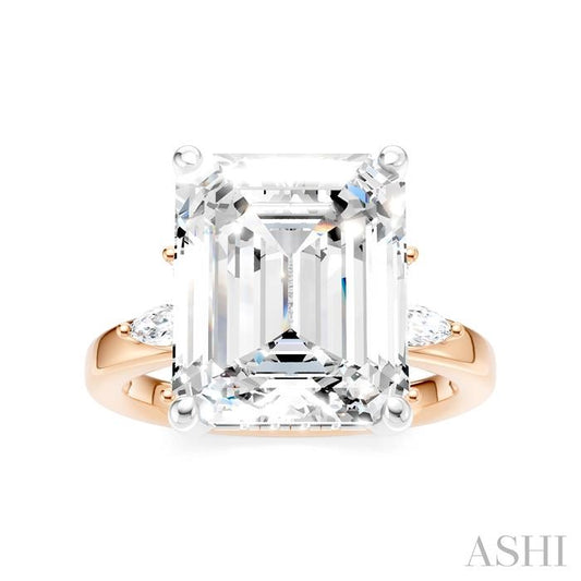 ASHI Emerald Shape Semi-Mount Diamond Engagement Ring 198B3PPFHPW-SM-EM5