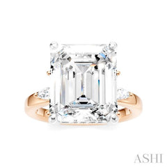 ASHI Emerald Shape Semi-Mount Diamond Engagement Ring 198B3PPFHPW-SM-EM5