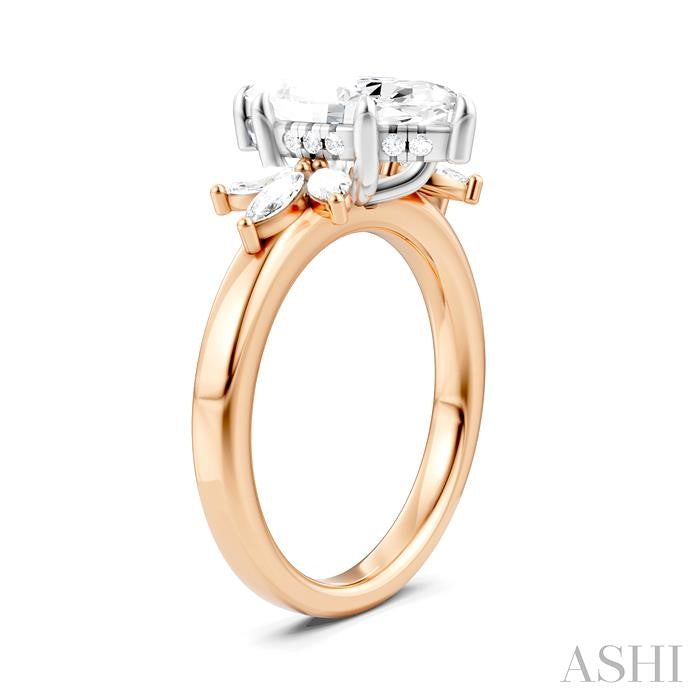 ASHI Marquise Shape Semi-Mount Diamond Engagement Ring 198B3PPFHPW-SM-MQ2