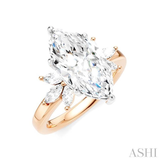 ASHI Marquise Shape Semi-Mount Diamond Engagement Ring 198B3PPFHPW-SM-MQ3