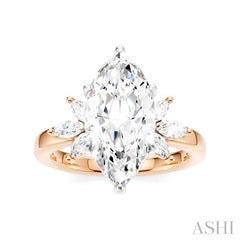 ASHI Marquise Shape Semi-Mount Diamond Engagement Ring 198B3PPFHPW-SM-MQ3