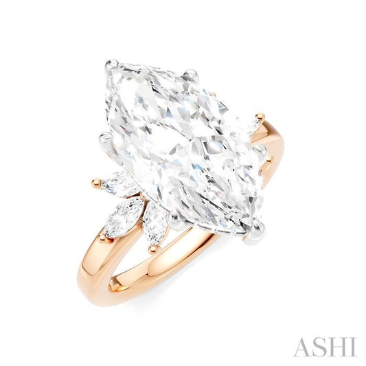 ASHI Marquise Shape Semi-Mount Diamond Engagement Ring 198B3PPFHPW-SM-MQ4