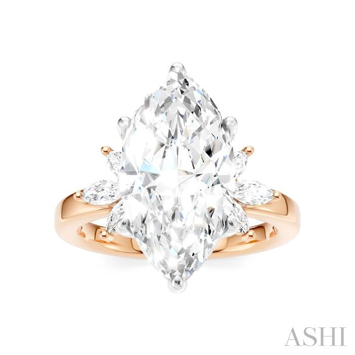 ASHI Marquise Shape Semi-Mount Diamond Engagement Ring 198B3PPFHPW-SM-MQ4
