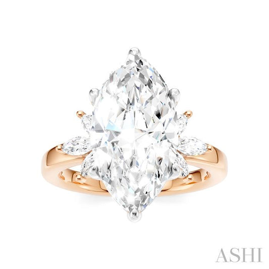 ASHI Marquise Shape Semi-Mount Diamond Engagement Ring 198B3PPFHPW-SM-MQ4