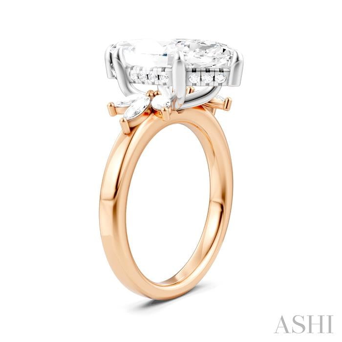 ASHI Marquise Shape Semi-Mount Diamond Engagement Ring 198B3PPFHPW-SM-MQ4